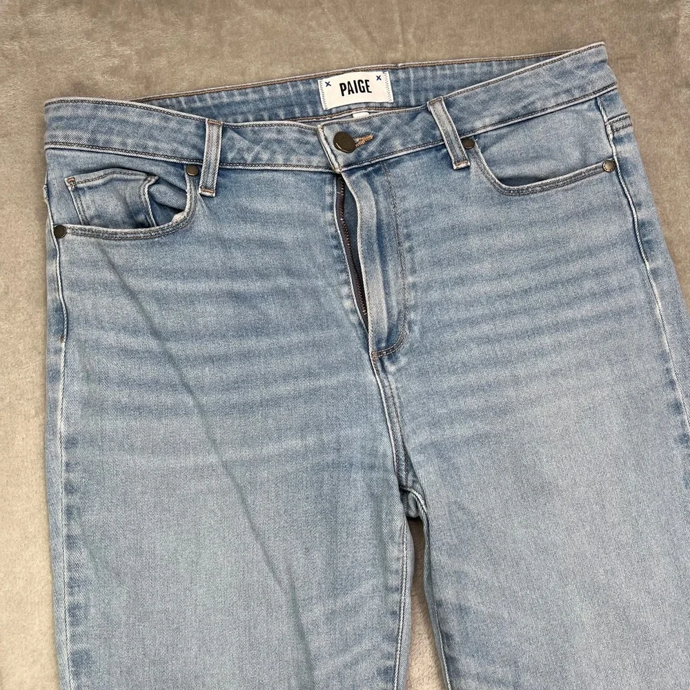 Paige Jeans Womens 31 Blue Hoxton Slim Crop Light‎ Wash High Rise Frayed Denim - Picture 5 of 16